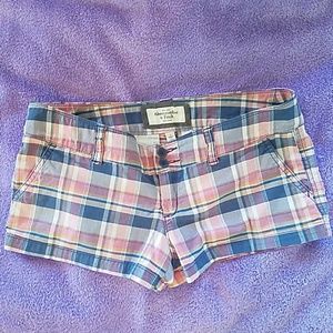 Abercrombie pink plaid shorts
